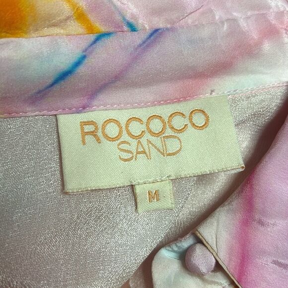 Rococo Sand 100% viscose Colorful Tie-Dye Button-Up Romper, M - Picture 8 of 9